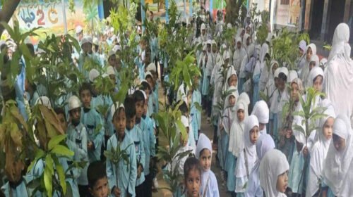 কাহারোলে শিক্ষার্থীদের মাঝে আস-সুন্নাহ ফাউন্ডেশনের চারা বিতরণ