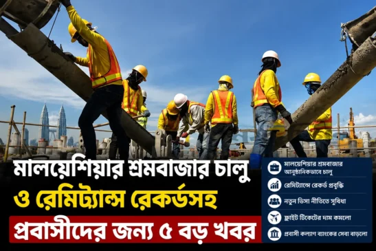 মালয়েশিয়ার শ্রমবাজার চালু ও রেমিট্যান্স রেকর্ডসহ প্রবাসীদের জন্য ৫ বড় খবর
