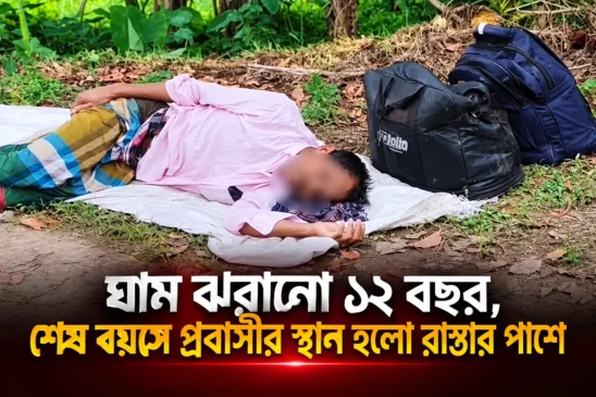 ঘাম ঝরানো ১২ বছর, শেষ বয়সে প্রবাসীর স্থান হলো রাস্তার পাশে