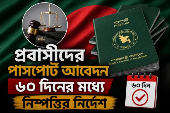 প্রবাসীদের পাসপোর্ট আবেদন ৬০ দিনের মধ্যে নিষ্পত্তির নির্দেশ!!