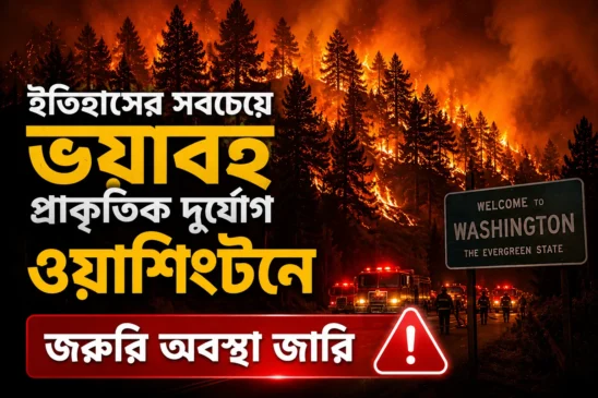 ইতিহাসের সবচেয়ে ভয়াবহ প্রাকৃতিক দুর্যোগ ওয়াশিংটনে, জরুরি অবস্থা জারি