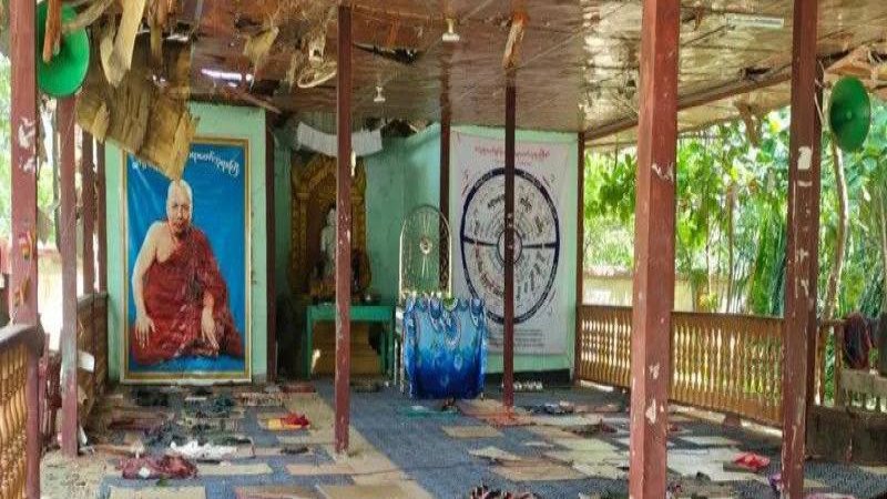 মিয়ানমারে বৌদ্ধ বিহারে বিমান হামলায় নিহত ১৪